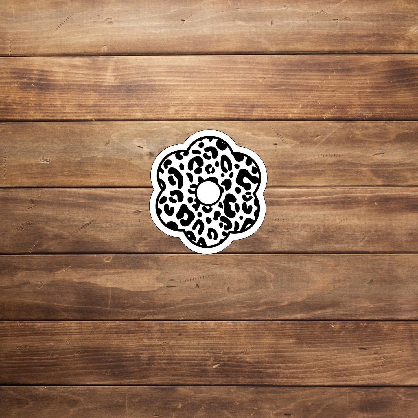 leopardflowerblack Sticker, Vinyl sticker, laptop sticker, Tablet sticker