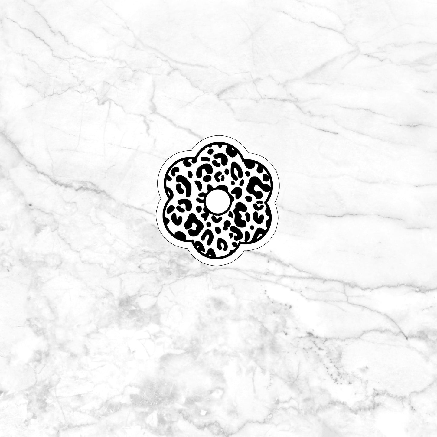 leopardflowerblack Sticker, Vinyl sticker, laptop sticker, Tablet sticker