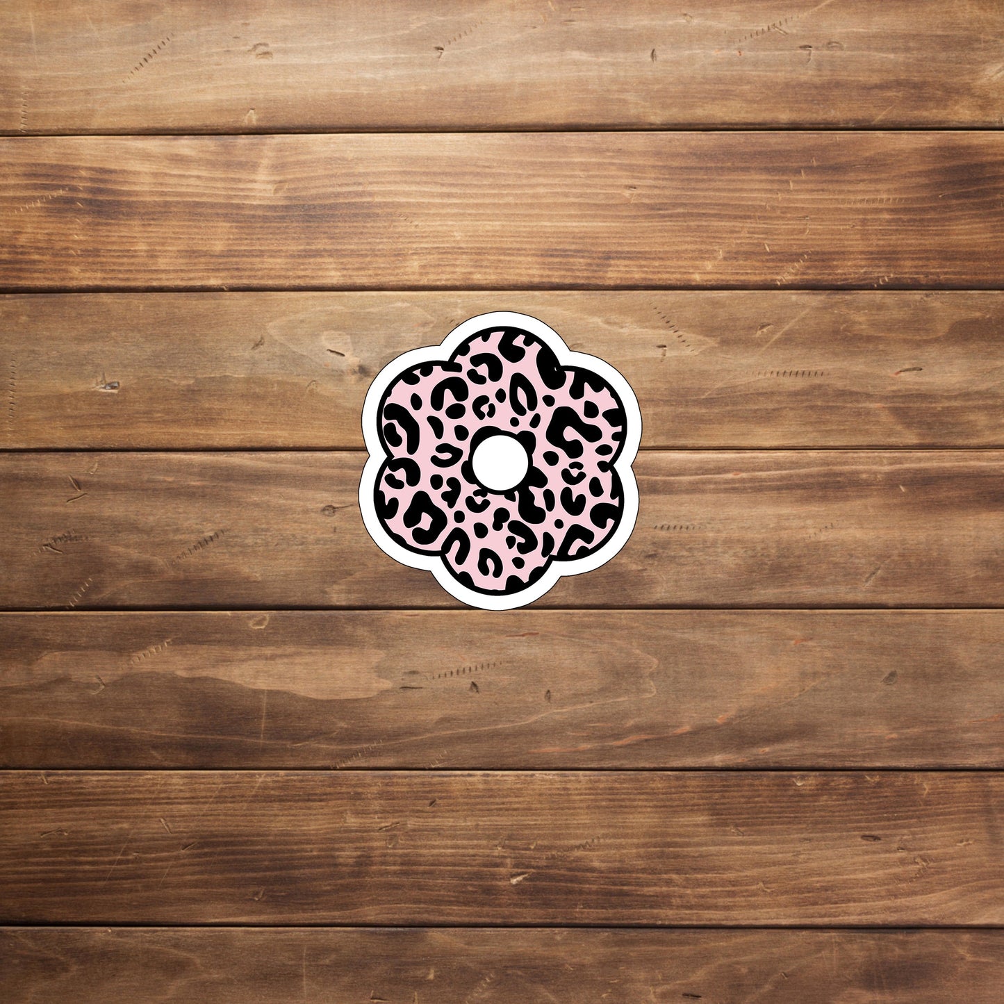 leopardflowerlightpink Sticker, Vinyl sticker, laptop sticker, Tablet sticker