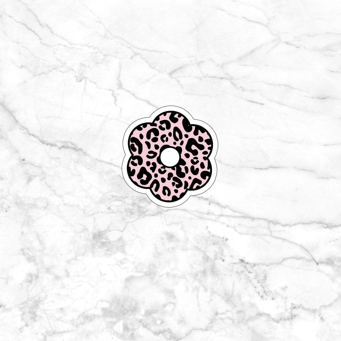 leopardflowerlightpink Sticker, Vinyl sticker, laptop sticker, Tablet sticker