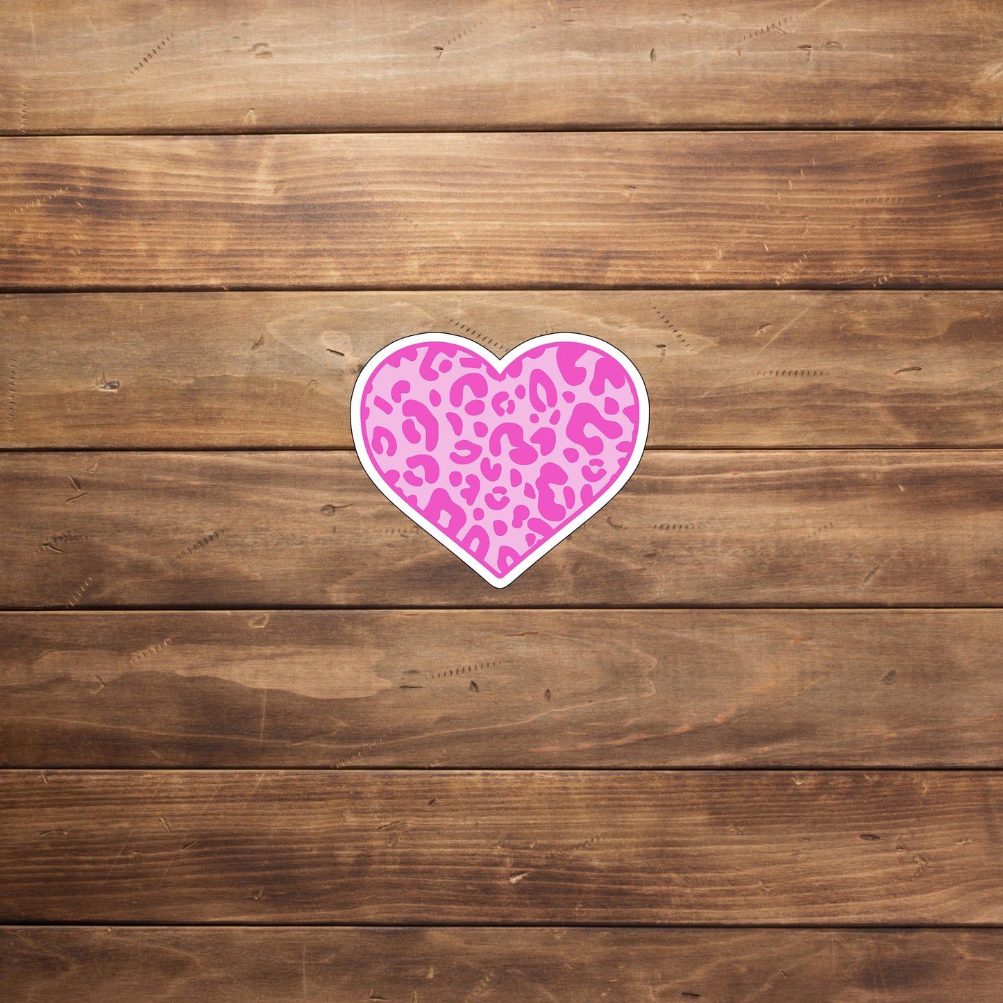 leopardhearthotpink Sticker, Vinyl sticker, laptop sticker, Tablet sticker