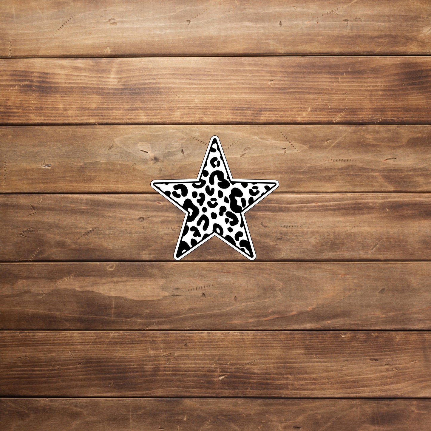 leopardstarblackwhite Sticker, Vinyl sticker, laptop sticker, Tablet sticker