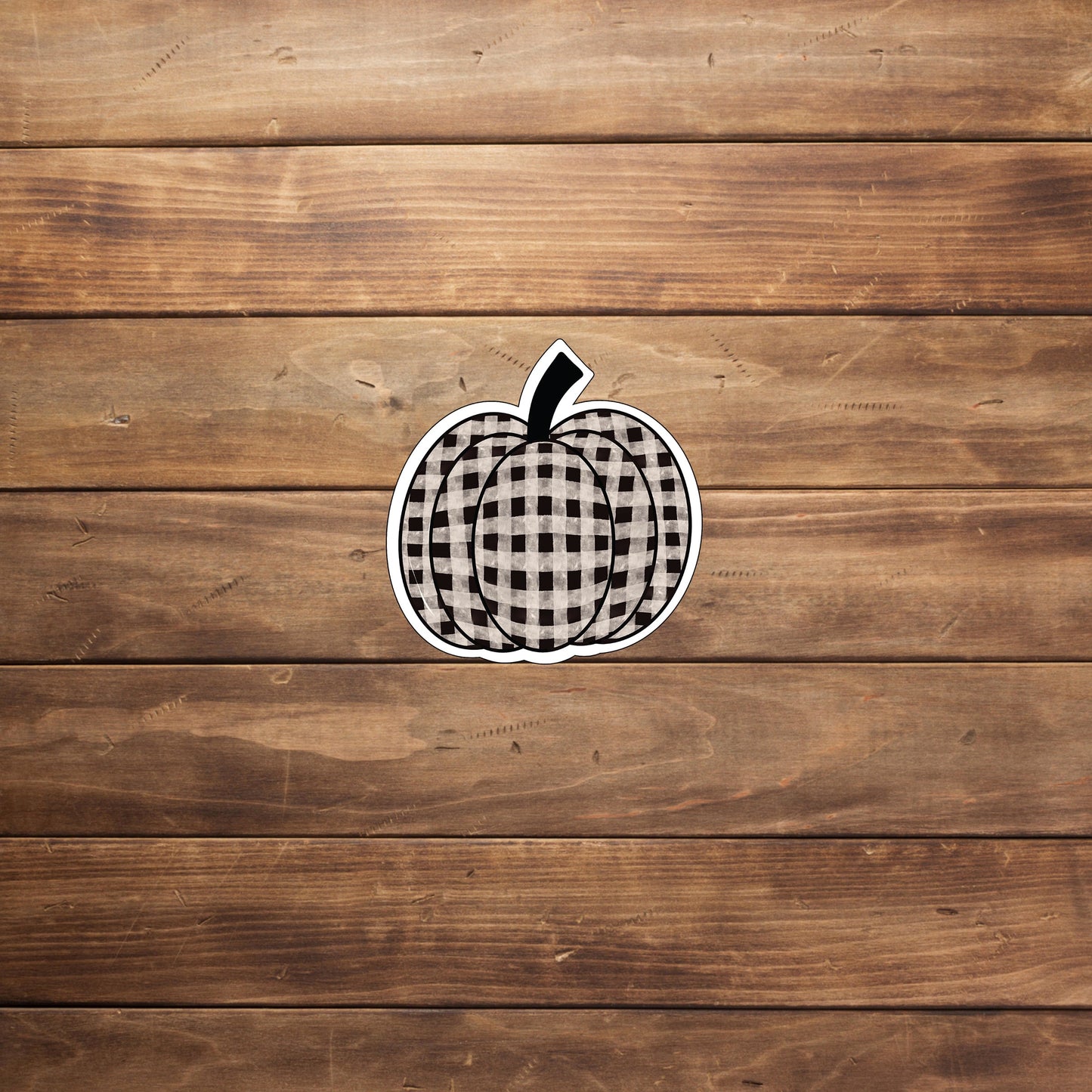 Fall Sticker, plaid pumpkin black and white buffalo