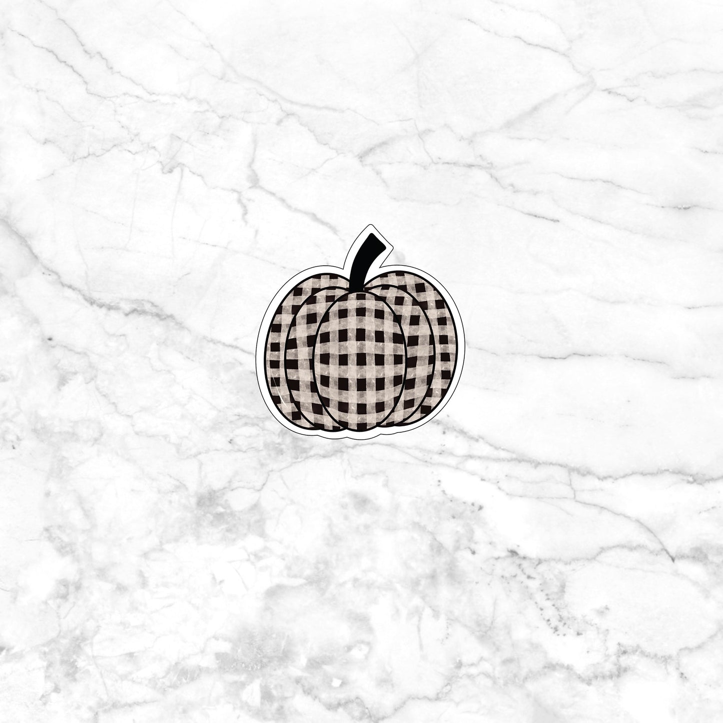 Fall Sticker, plaid pumpkin black and white buffalo