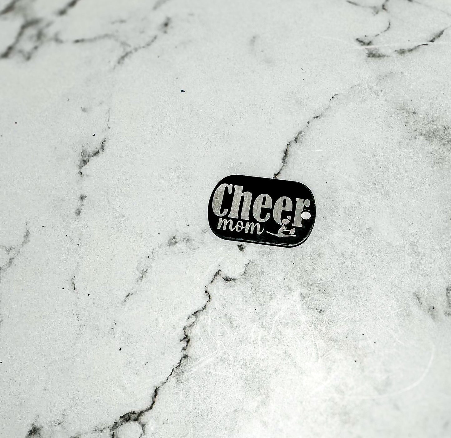 a close up of a sticker on a marble surface