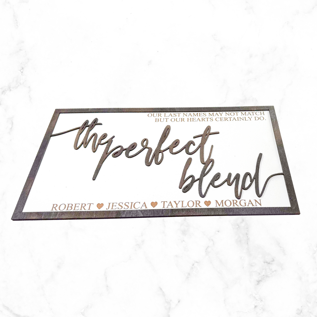 Handcrafted Family Name Sign - Celebrating Blended Families