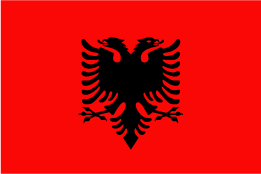 a black eagle on a red background