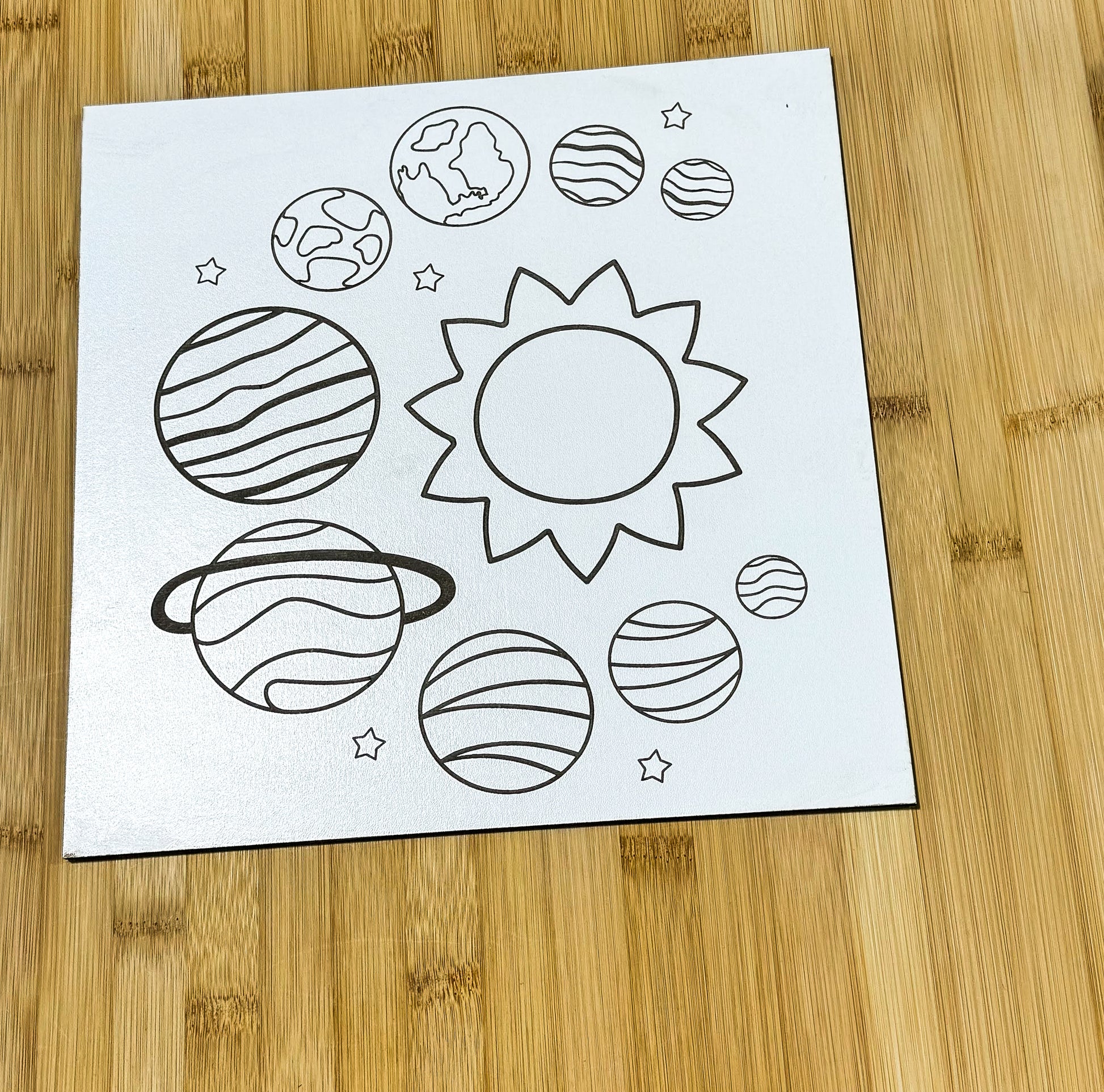 a picture of the solar system on a table
