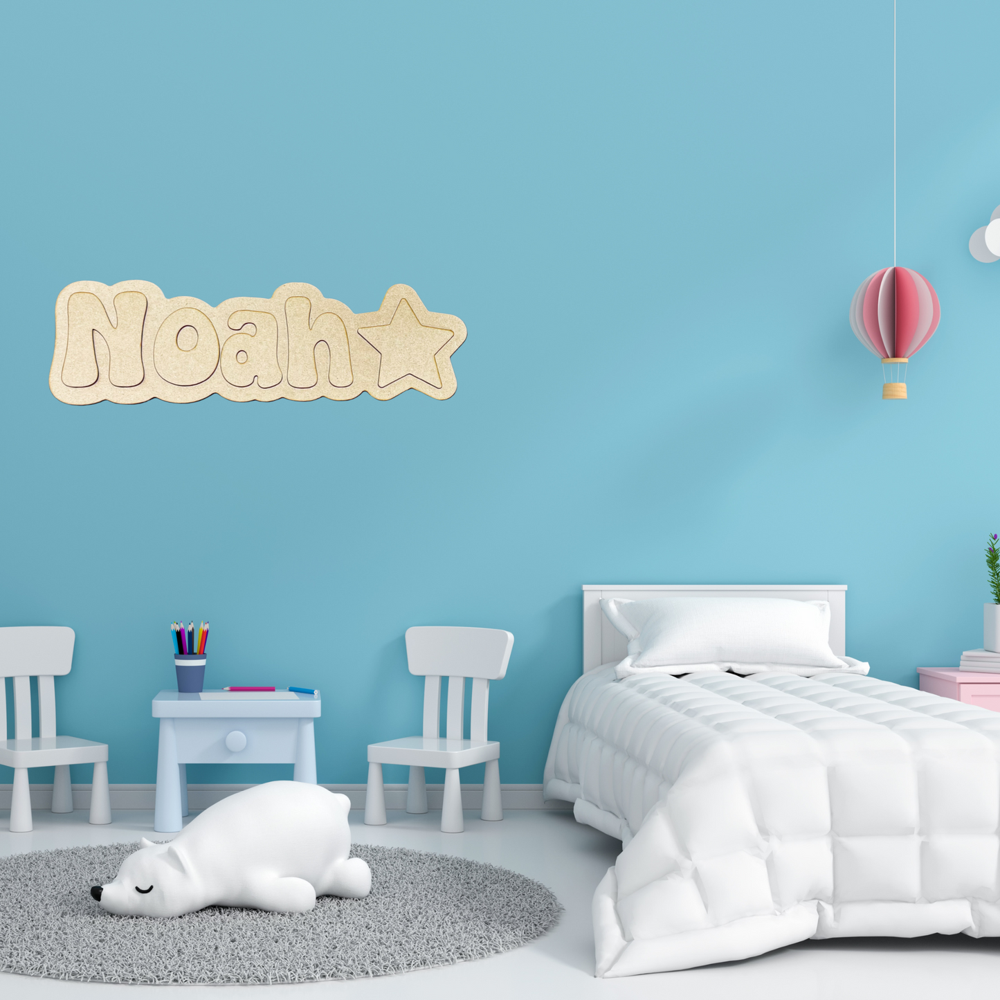 Paintable Name Sign – Personalized Wood Cutout