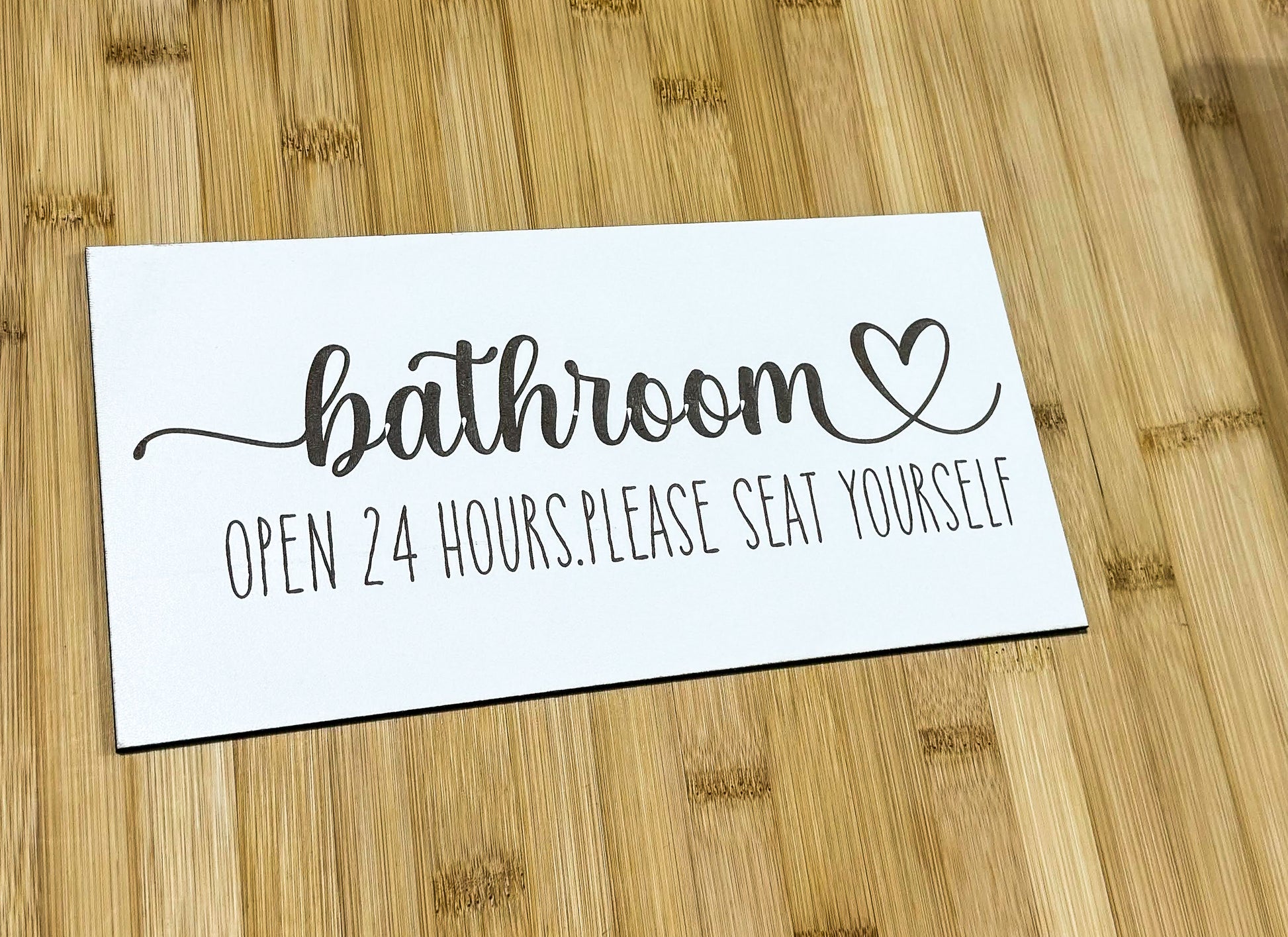 a close up of a sign on a table