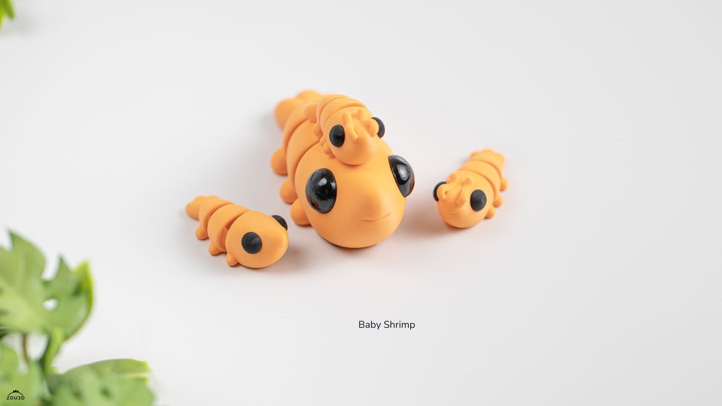Shrimp Fidget |  Articulated Flexi Animal