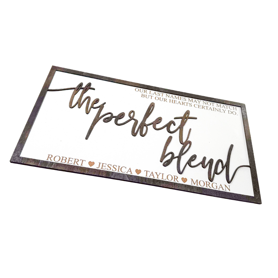 Handcrafted Family Name Sign - Celebrating Blended Families