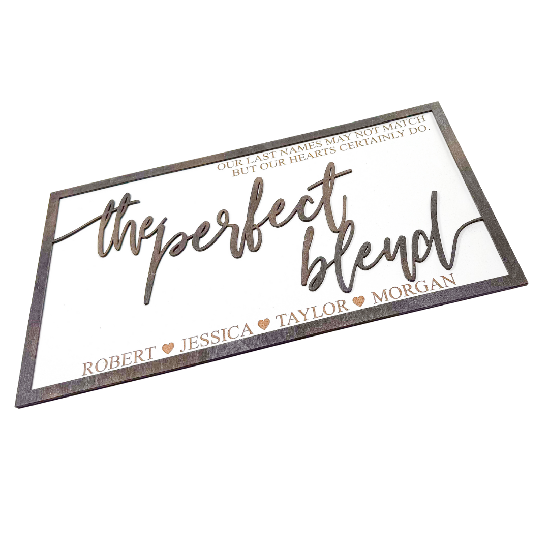 Handcrafted Family Name Sign - Celebrating Blended Families