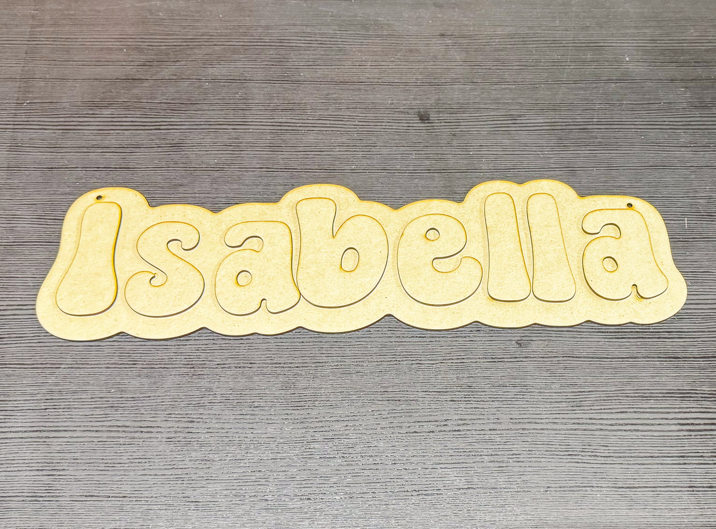 Paintable Name Sign – Personalized Wood Cutout