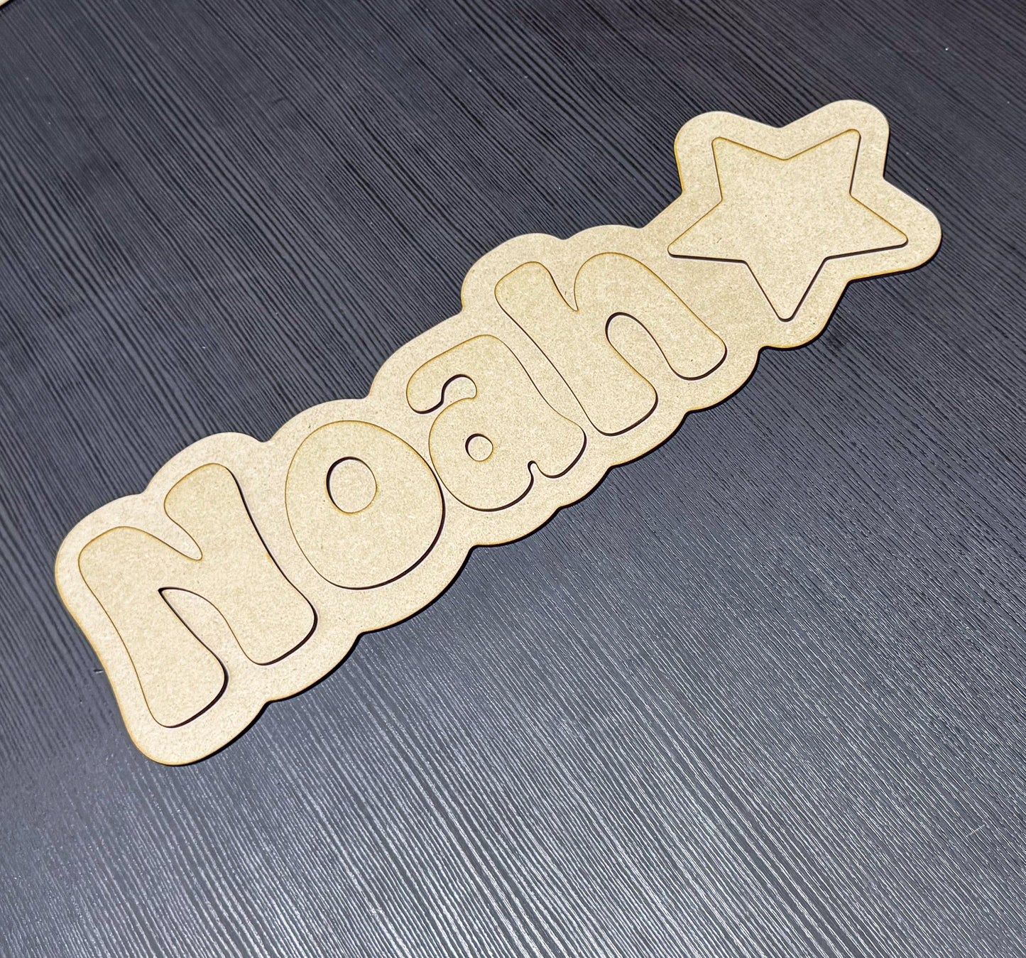 Paintable Name Sign – Personalized Wood Cutout