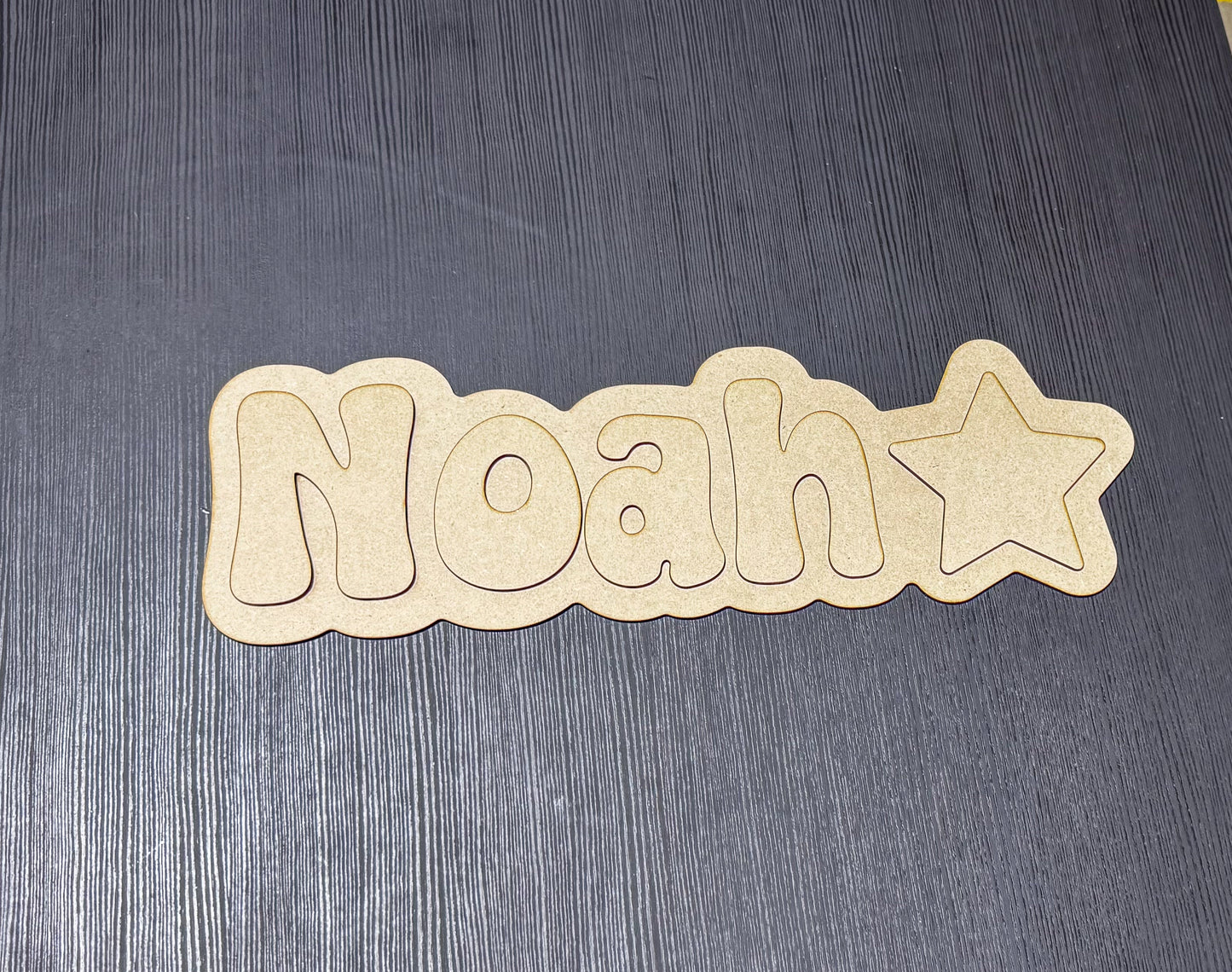Paintable Name Sign – Personalized Wood Cutout