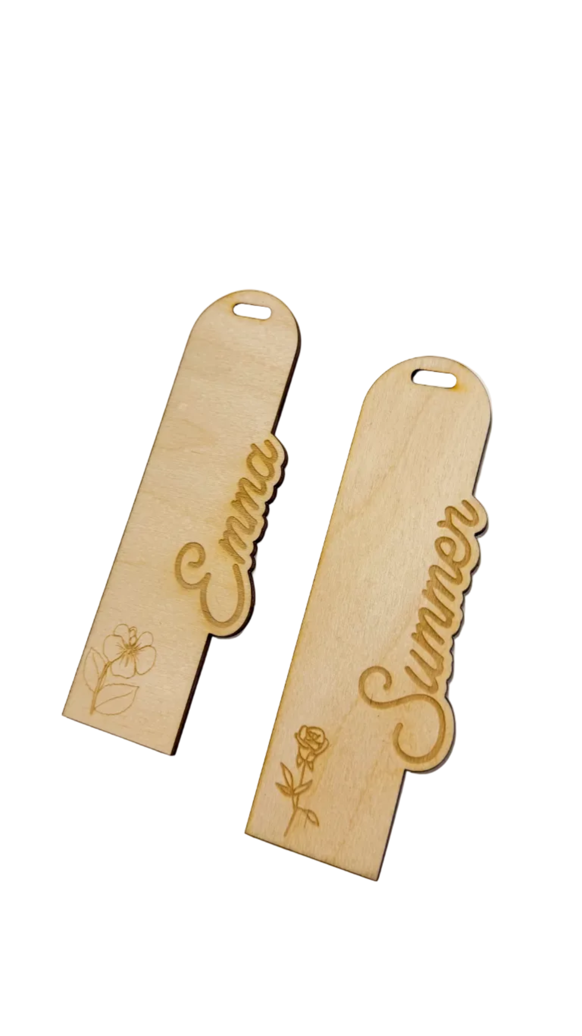 Personalized Birth Month Flower Wooden Bookmark | Custom Name Bookmark Gift