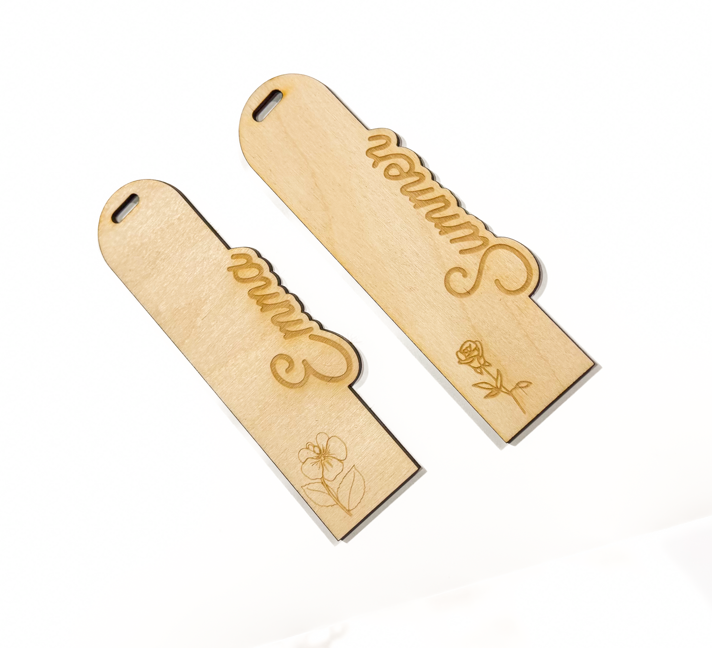 Personalized Birth Month Flower Wooden Bookmark | Custom Name Bookmark Gift