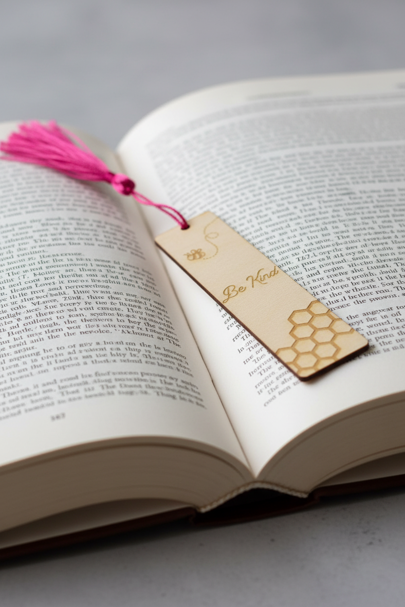 "Be Kind" Wooden Bookmark | Inspirational Reader Gift