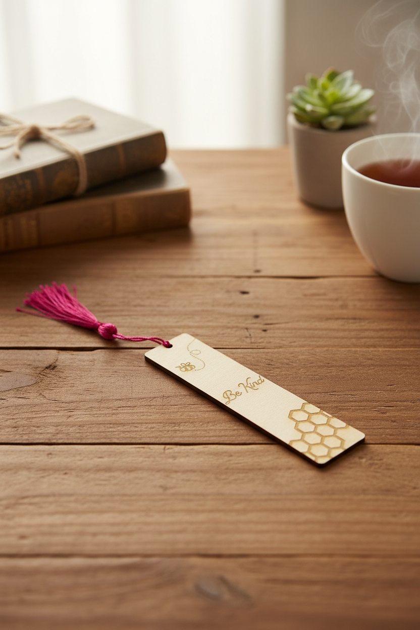 "Be Kind" Wooden Bookmark | Inspirational Reader Gift