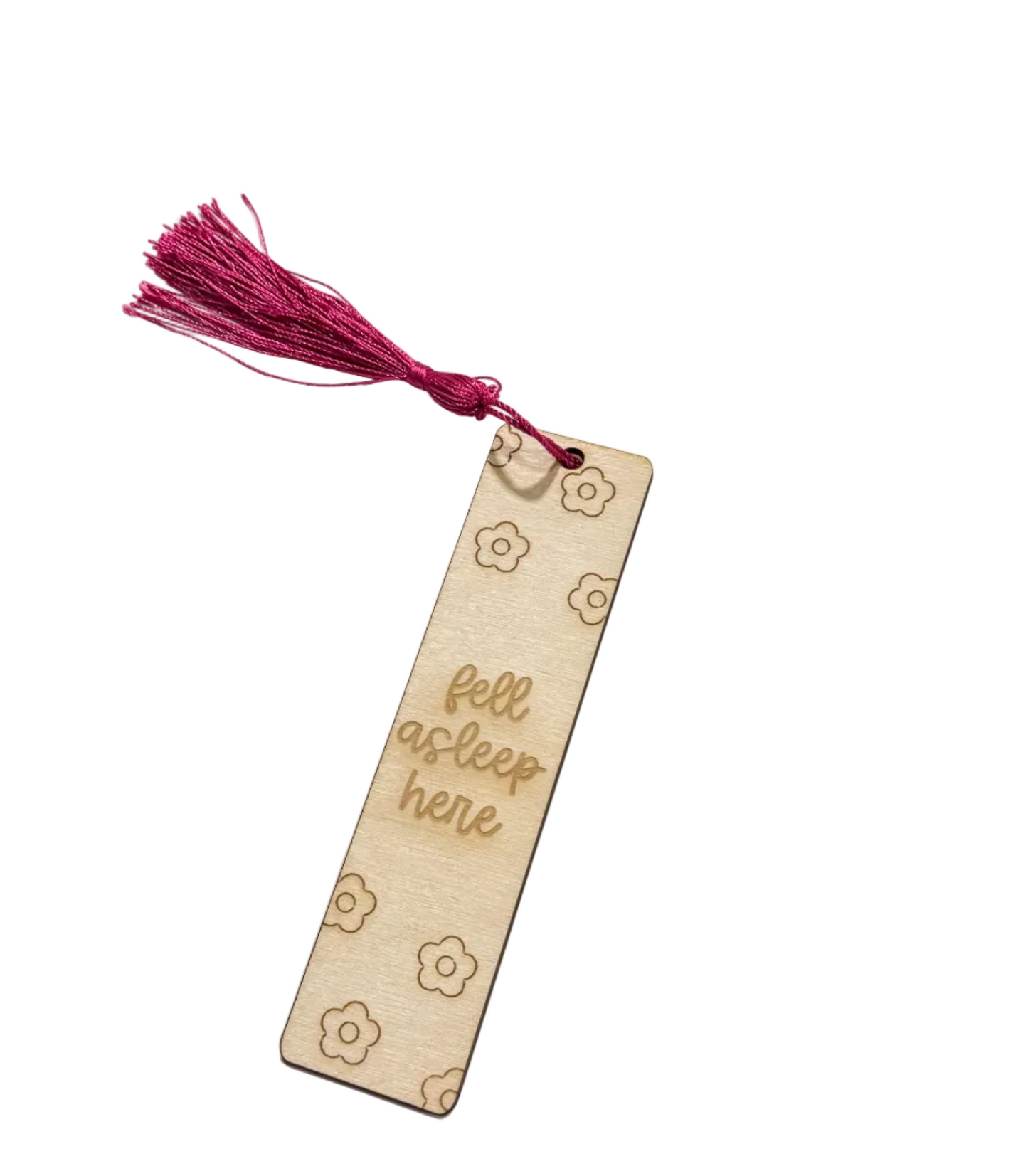 "Fall Asleep Here" Wooden Bookmark | Cozy Reading Gift