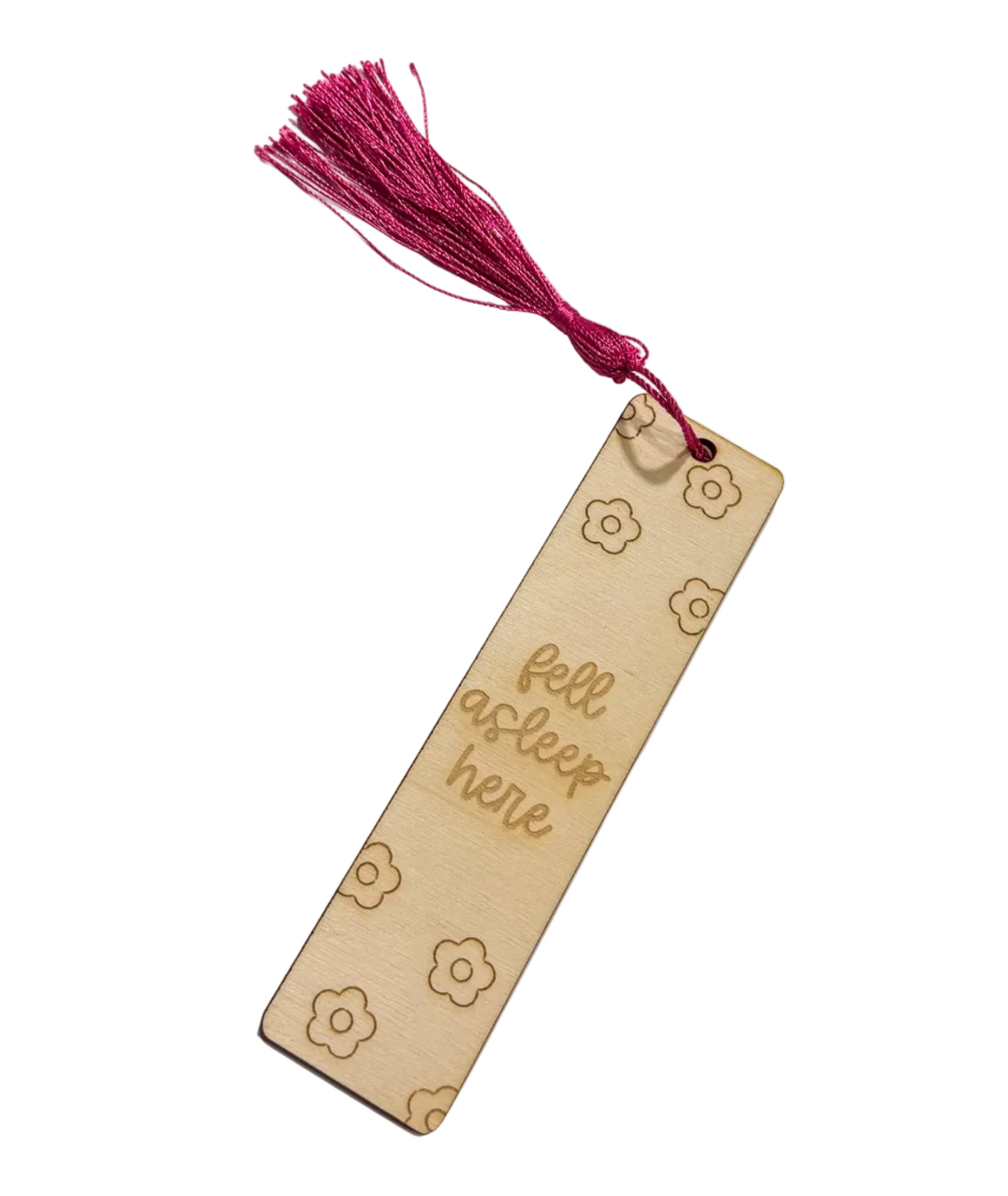 "Fall Asleep Here" Wooden Bookmark | Cozy Reading Gift