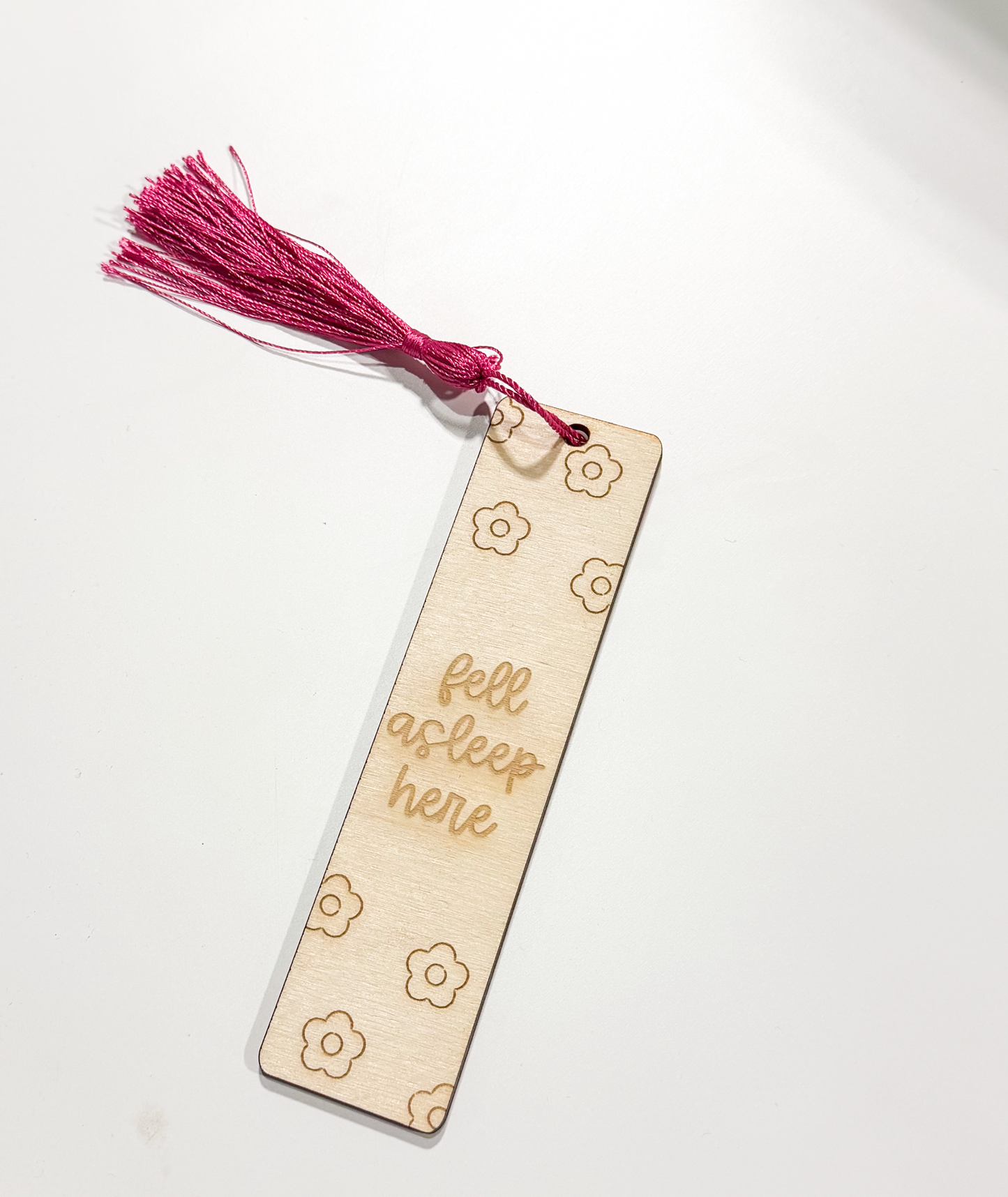 "Fall Asleep Here" Wooden Bookmark | Cozy Reading Gift