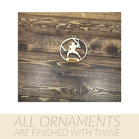 Football Ornament, Personalized Ornament, Wooden Family Ornament , Laser Engraved Wood Ornament