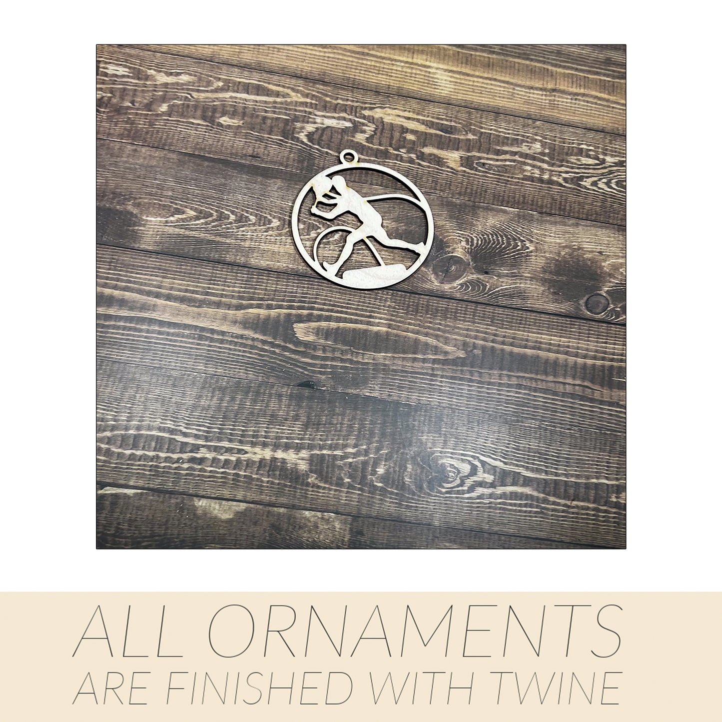 Tennis Ornament, Personalized Ornament, Wooden Family Ornament , Laser Engraved Wood Ornament