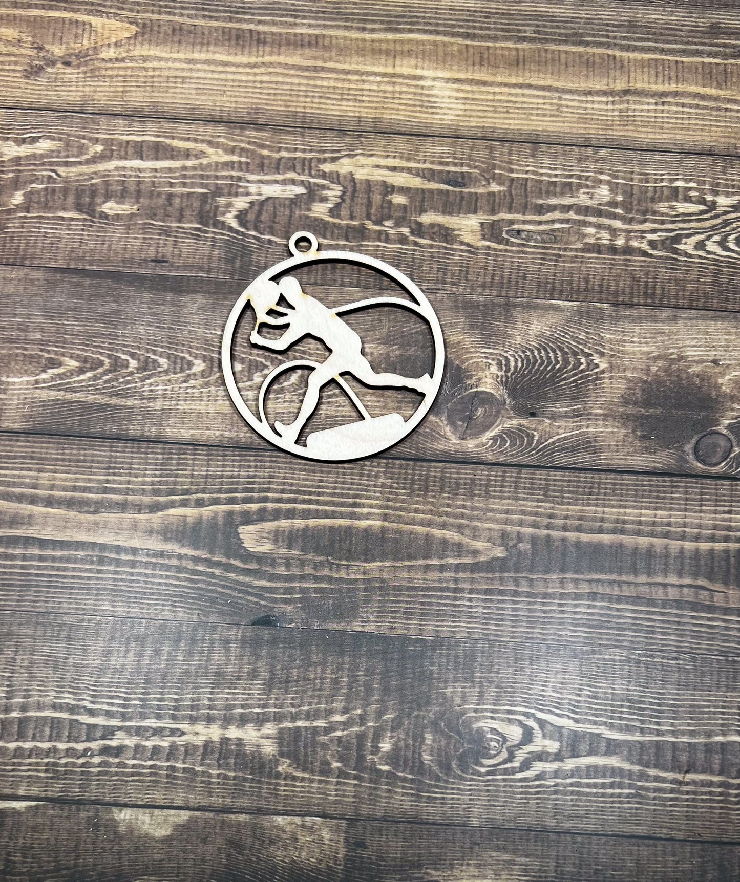 Tennis Ornament, Personalized Ornament, Wooden Family Ornament , Laser Engraved Wood Ornament