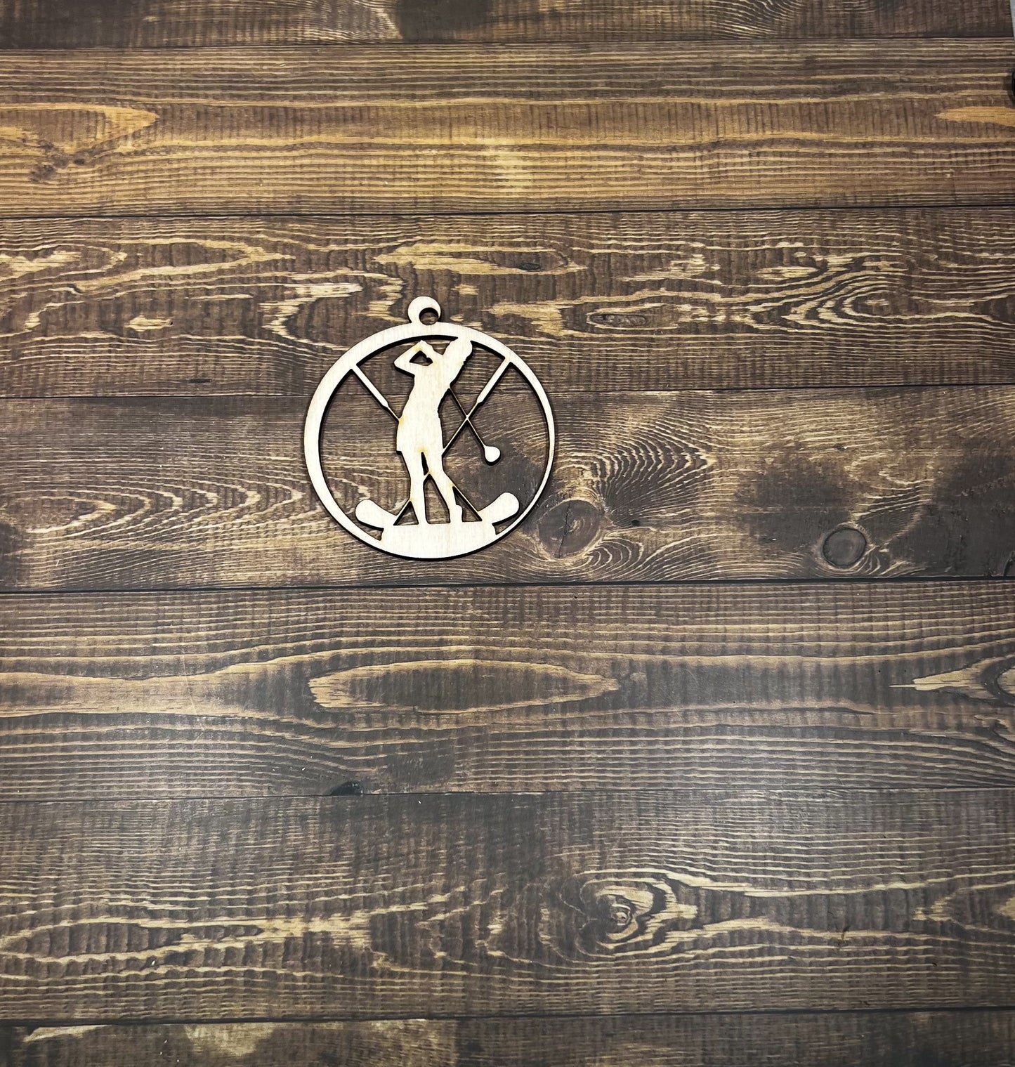 Golf Ornament, Personalized Ornament, Wooden Family Ornament , Laser Engraved Wood Ornament