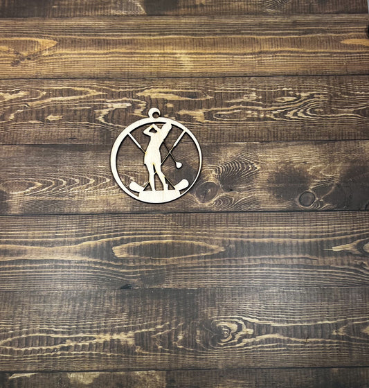 Golf Ornament, Personalized Ornament, Wooden Family Ornament , Laser Engraved Wood Ornament