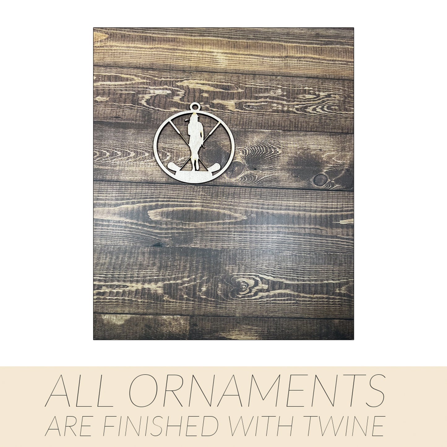 Golf Ornament, Personalized Ornament, Wooden Family Ornament , Laser Engraved Wood Ornament