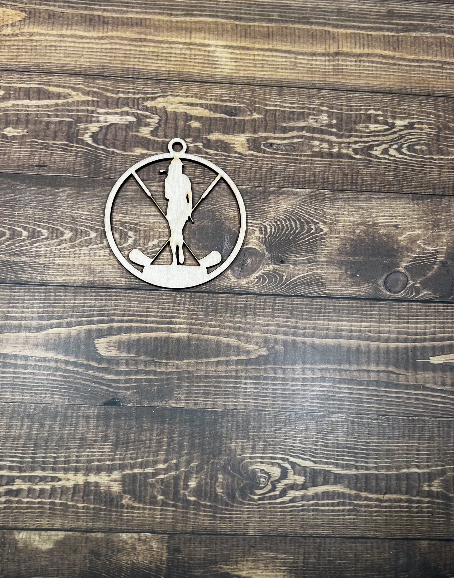 Golf Ornament, Personalized Ornament, Wooden Family Ornament , Laser Engraved Wood Ornament