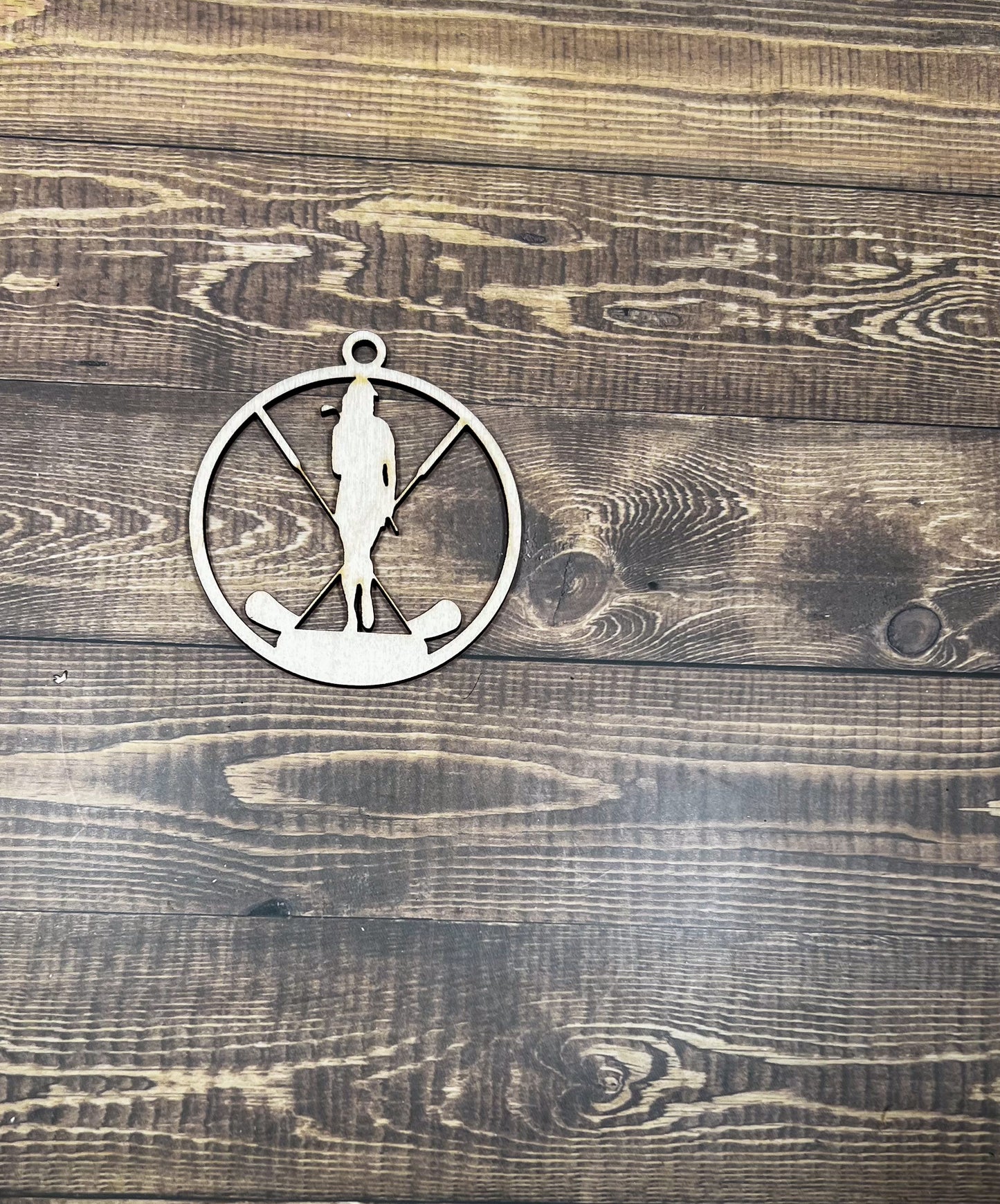 Golf Ornament, Personalized Ornament, Wooden Family Ornament , Laser Engraved Wood Ornament