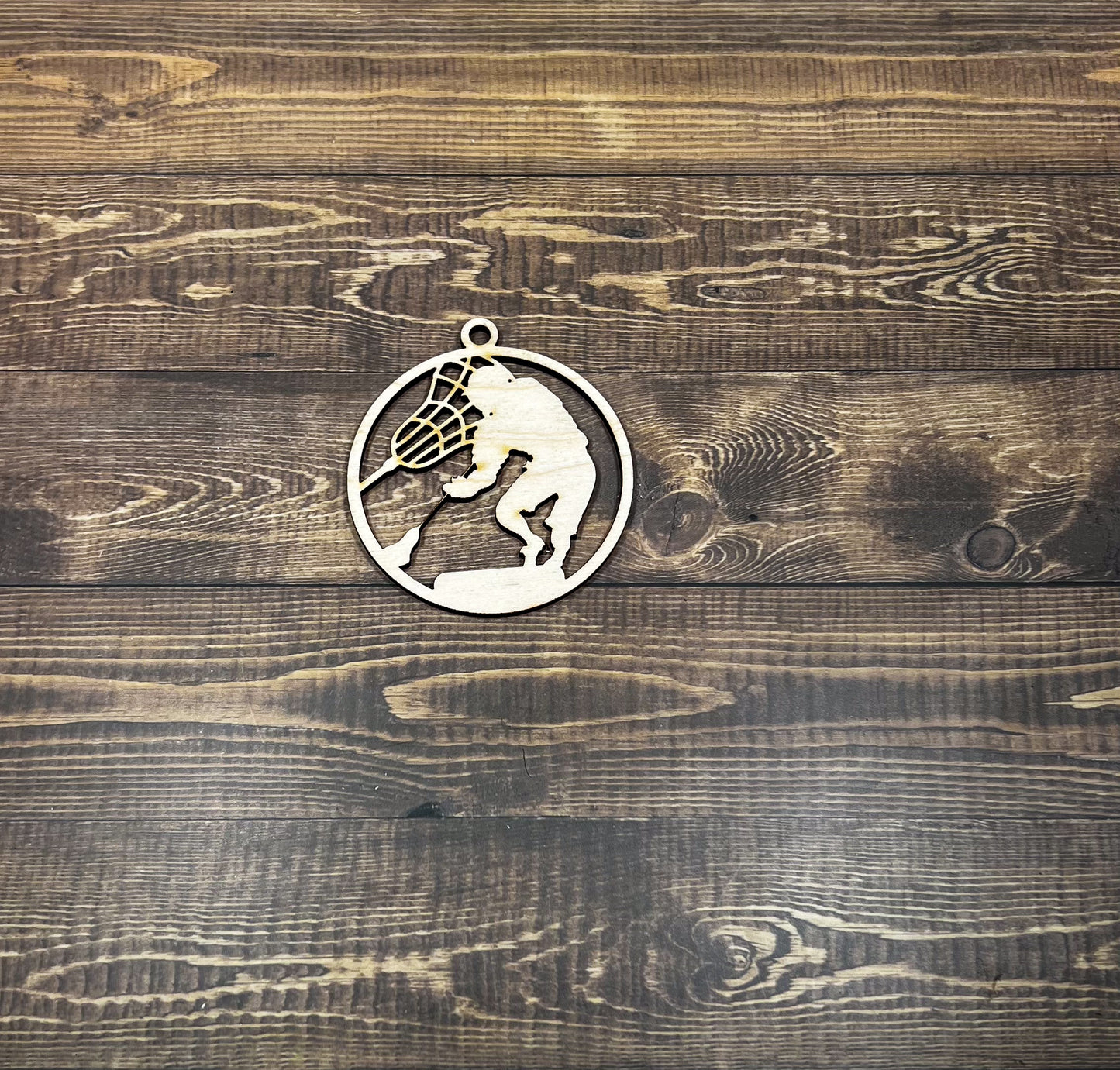 Lacrosse Ornament, Personalized Ornament, Wooden Family Ornament , Laser Engraved Wood Ornament