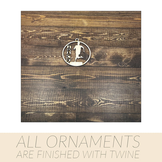 Track Ornament, Personalized Ornament, Wooden Family Ornament , Laser Engraved Wood Ornament