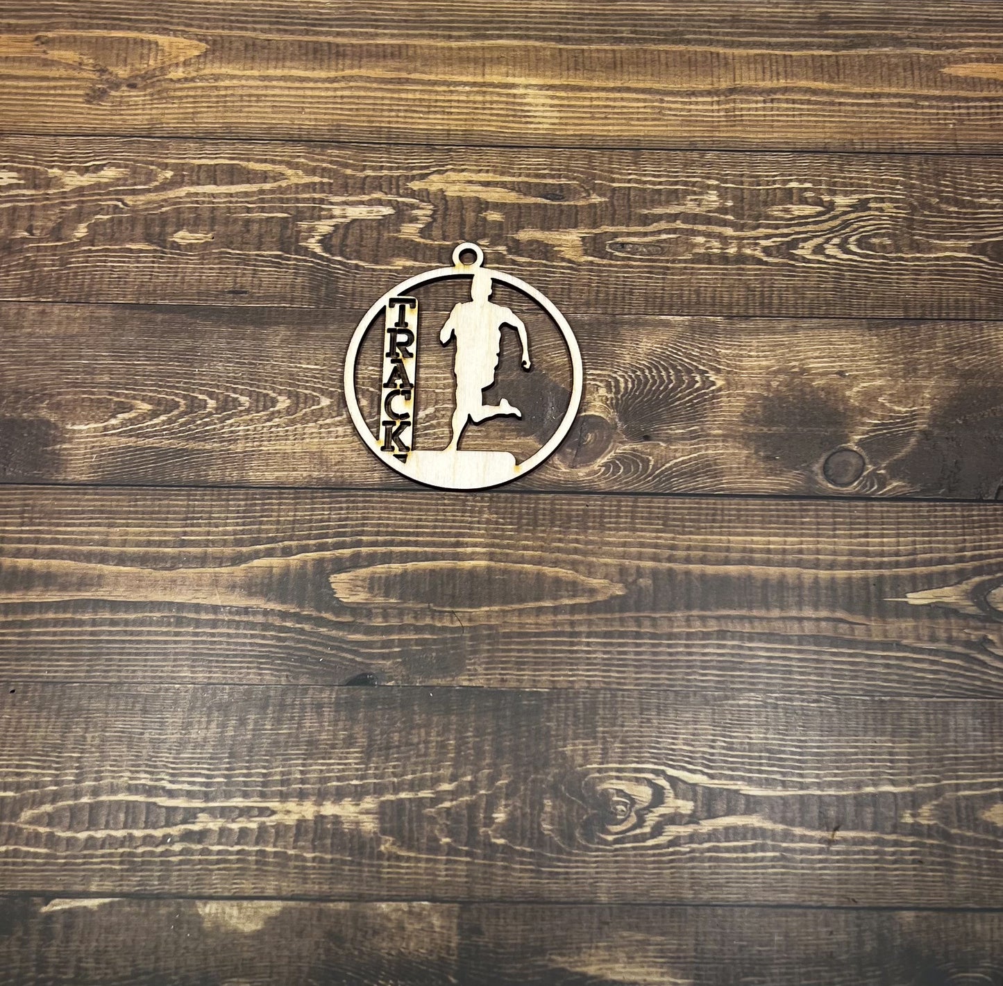 Track Ornament, Personalized Ornament, Wooden Family Ornament , Laser Engraved Wood Ornament