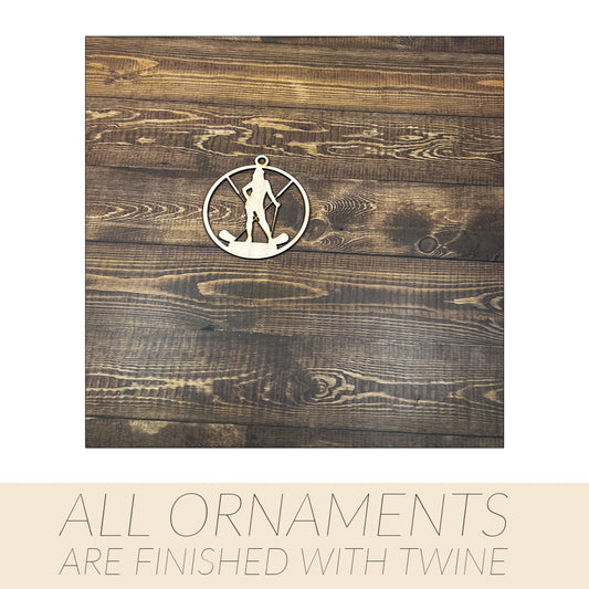 Golf Ornament, Personalized Ornament, Wooden Family Ornament , Laser Engraved Wood Ornament