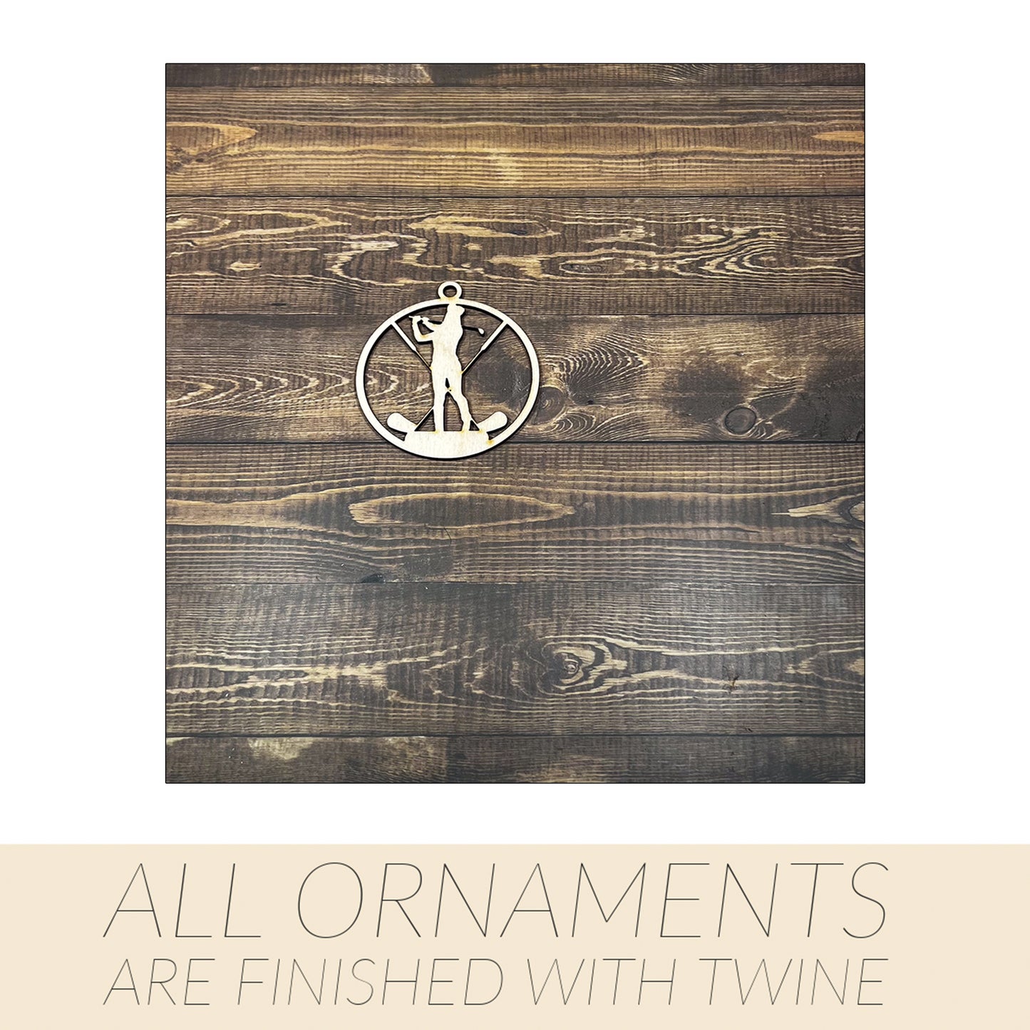 Golf Ornament, Personalized Ornament, Wooden Family Ornament , Laser Engraved Wood Ornament