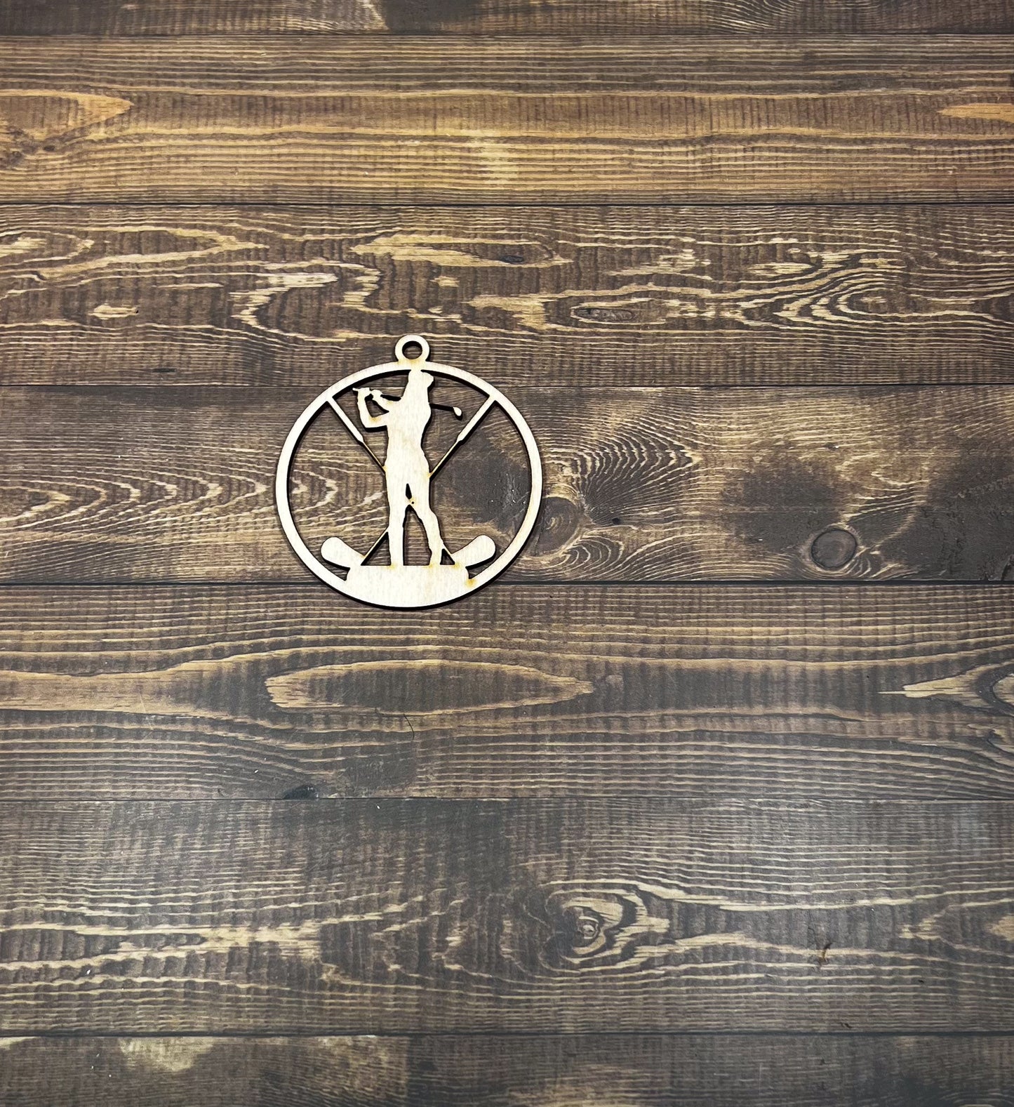 Golf Ornament, Personalized Ornament, Wooden Family Ornament , Laser Engraved Wood Ornament