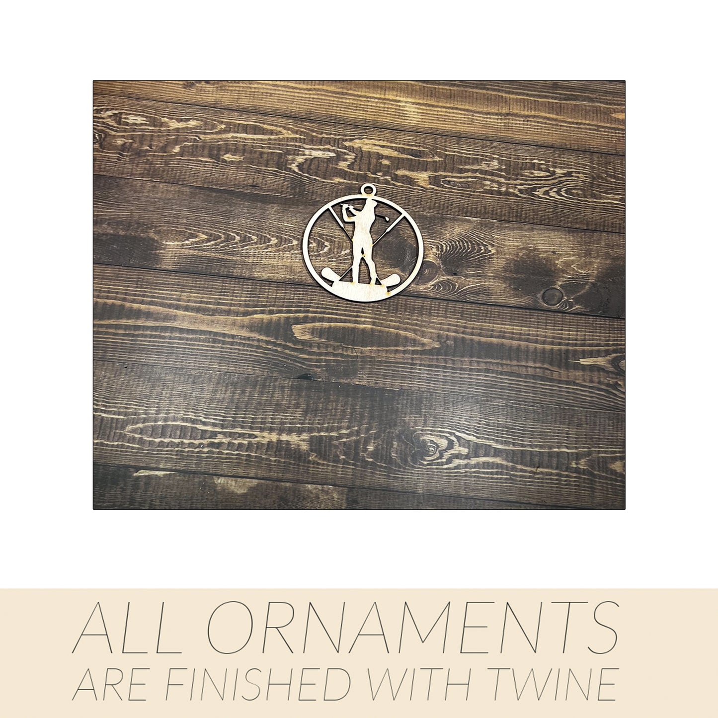 Golf Ornament, Personalized Ornament, Wooden Family Ornament , Laser Engraved Wood Ornament