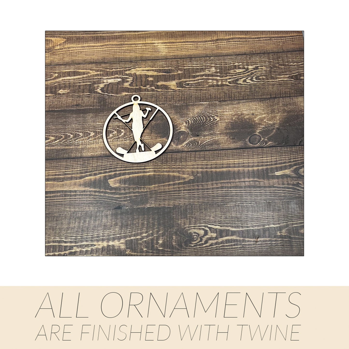 Golf Wooden Sports Ornament, Sports Ornament, Engraved Ornament, Laser Engraved Wood Ornament