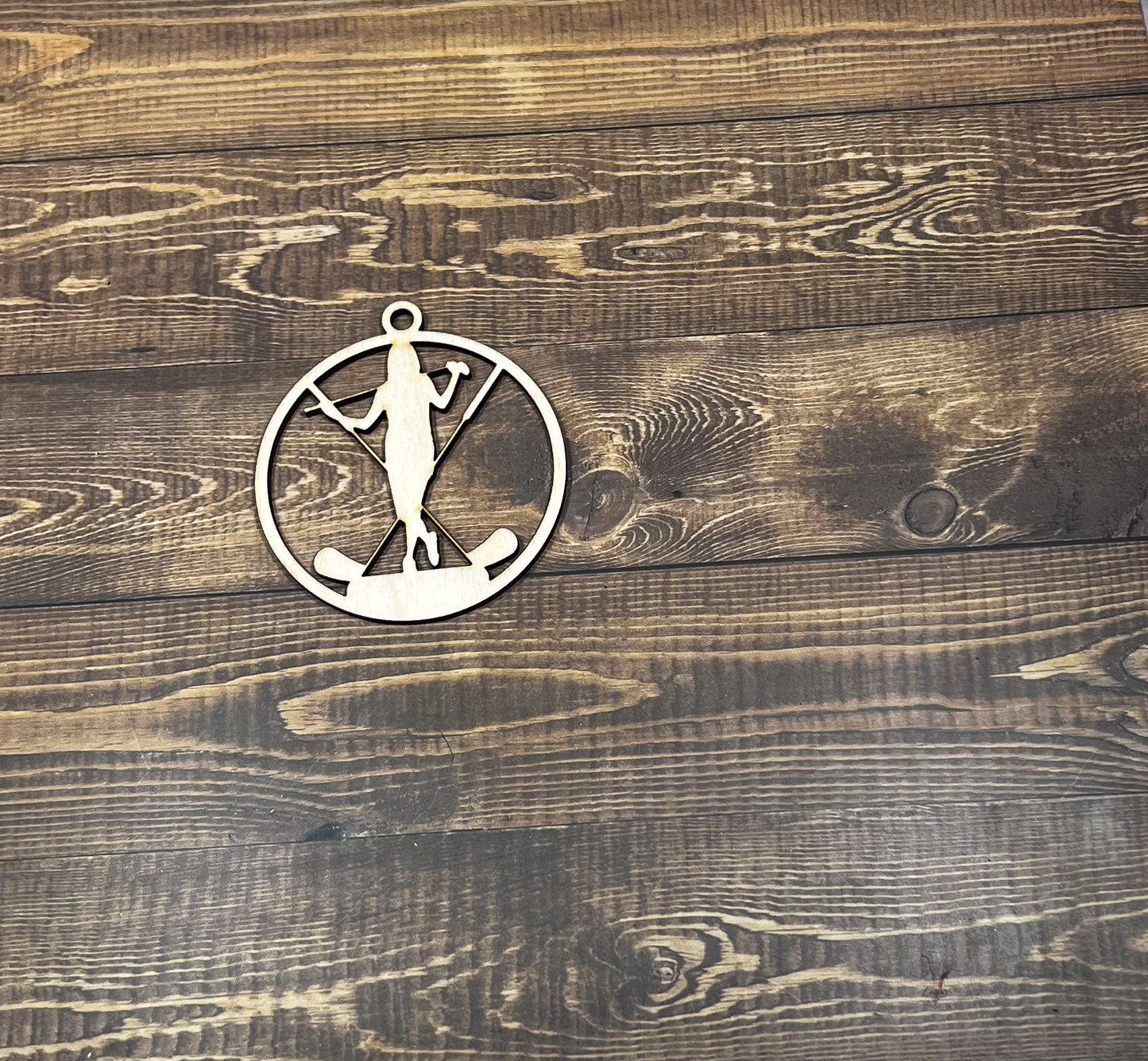 Golf Wooden Sports Ornament, Sports Ornament, Engraved Ornament, Laser Engraved Wood Ornament