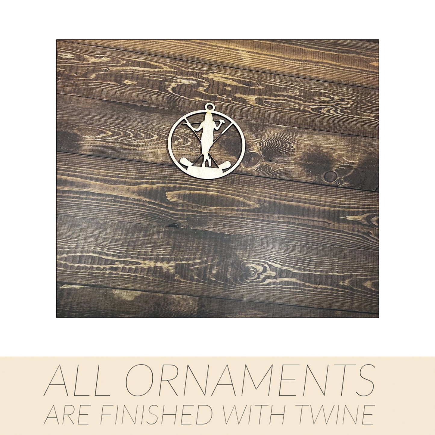 Golf Wooden Sports Ornament, Sports Ornament, Engraved Ornament, Laser Engraved Wood Ornament