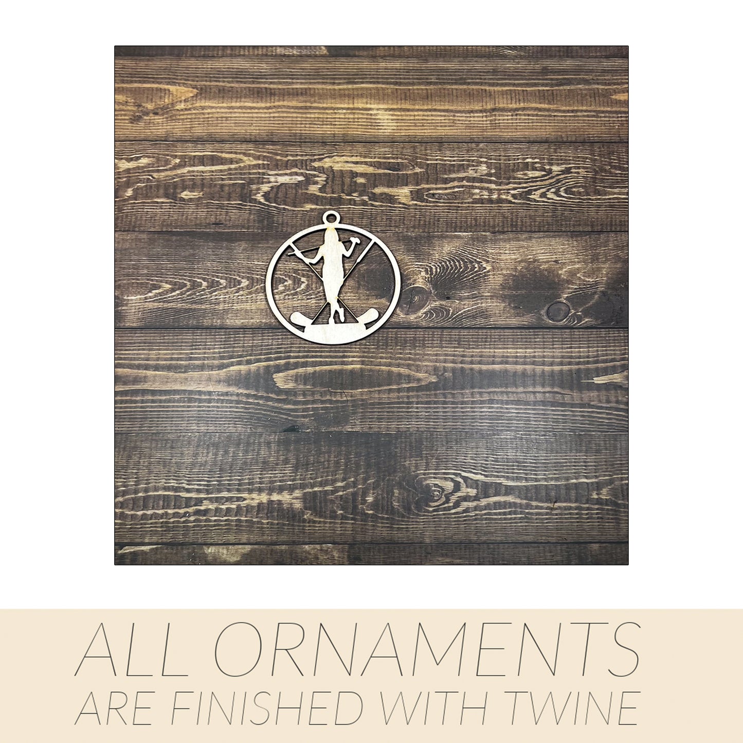 Golf Wooden Sports Ornament, Sports Ornament, Engraved Ornament, Laser Engraved Wood Ornament