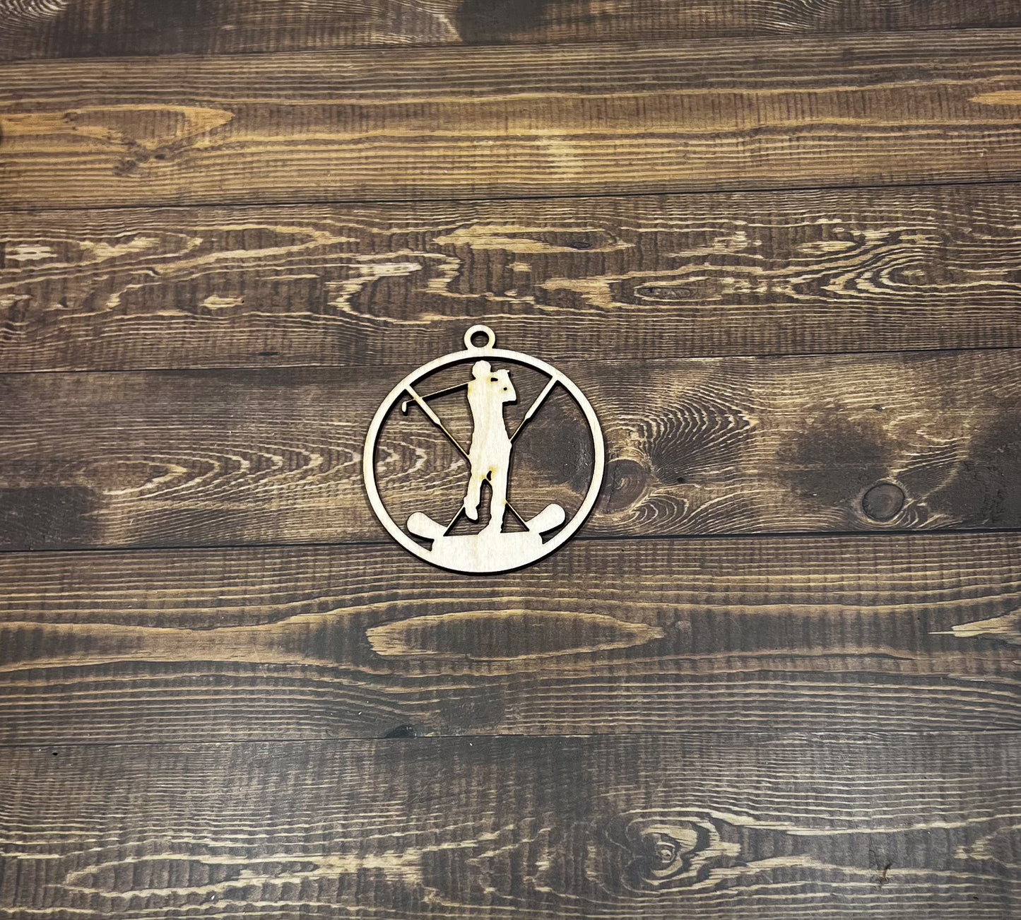 Golf Wooden Sports Ornament, Sports Ornament, Engraved Ornament, Laser Engraved Wood Ornament