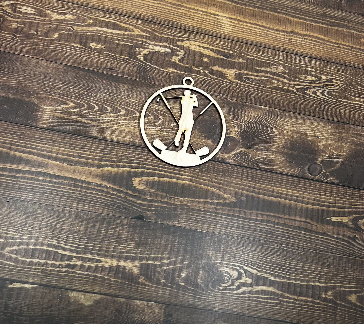 Golf Wooden Sports Ornament, Sports Ornament, Engraved Ornament, Laser Engraved Wood Ornament