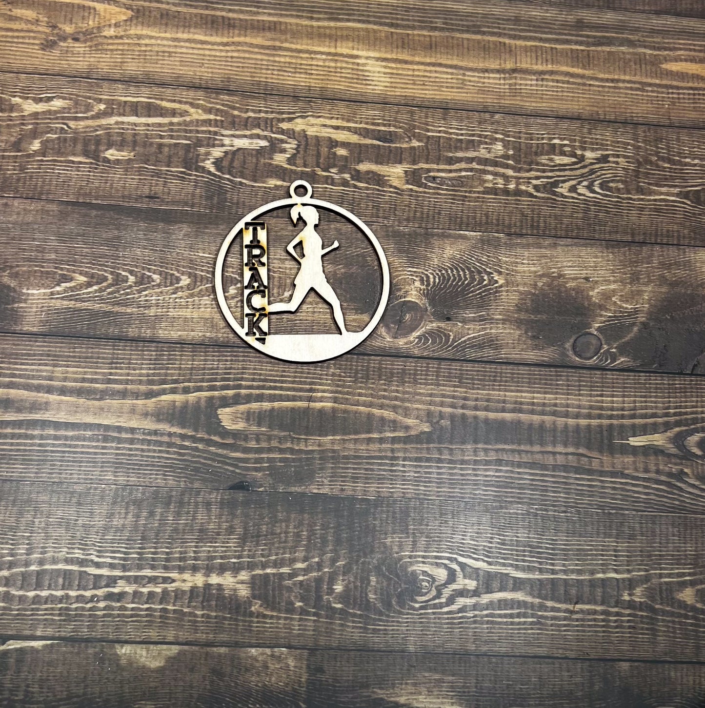 Track Ornament, Personalized Ornament, Wooden Family Ornament , Laser Engraved Wood Ornament