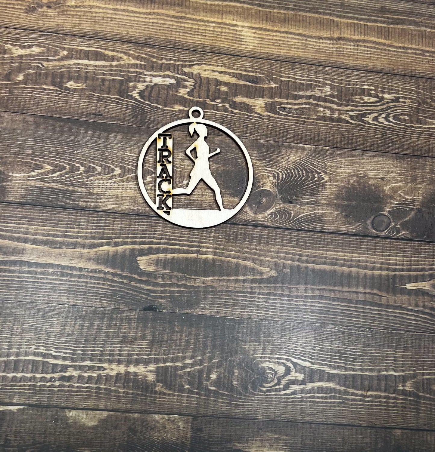 Track Ornament, Personalized Ornament, Wooden Family Ornament , Laser Engraved Wood Ornament